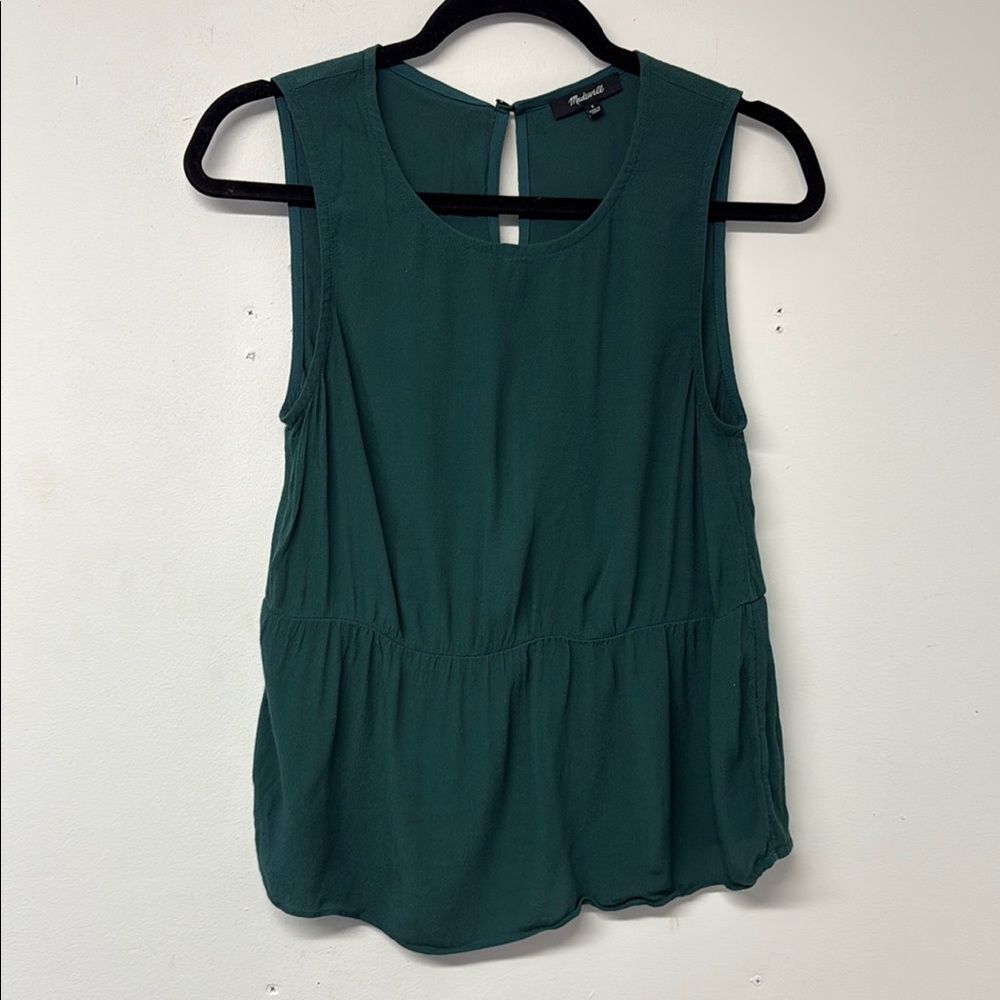 Madewell Green Peplum Tank Top